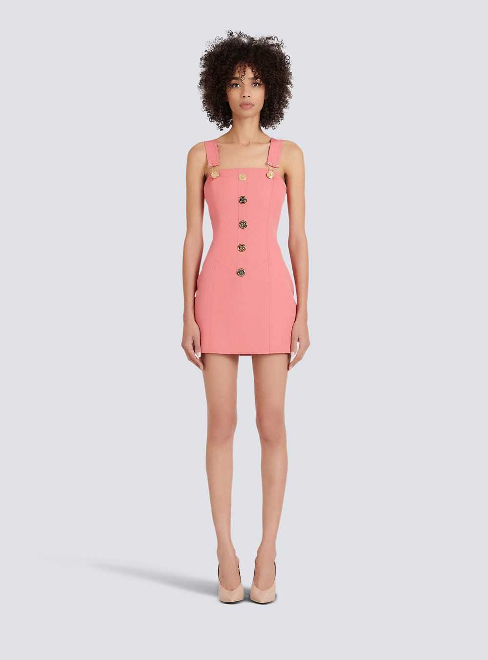 Balmain Short Buttoned Dress Pink | YPEIBWL-51