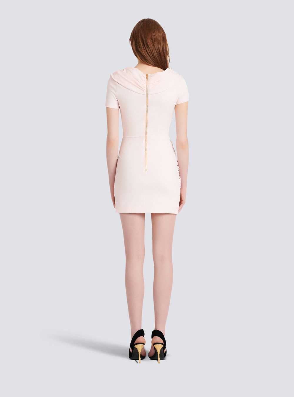 Balmain Short Draped Jersey Off-the-shoulder Dress Pink | TARSOWD-10