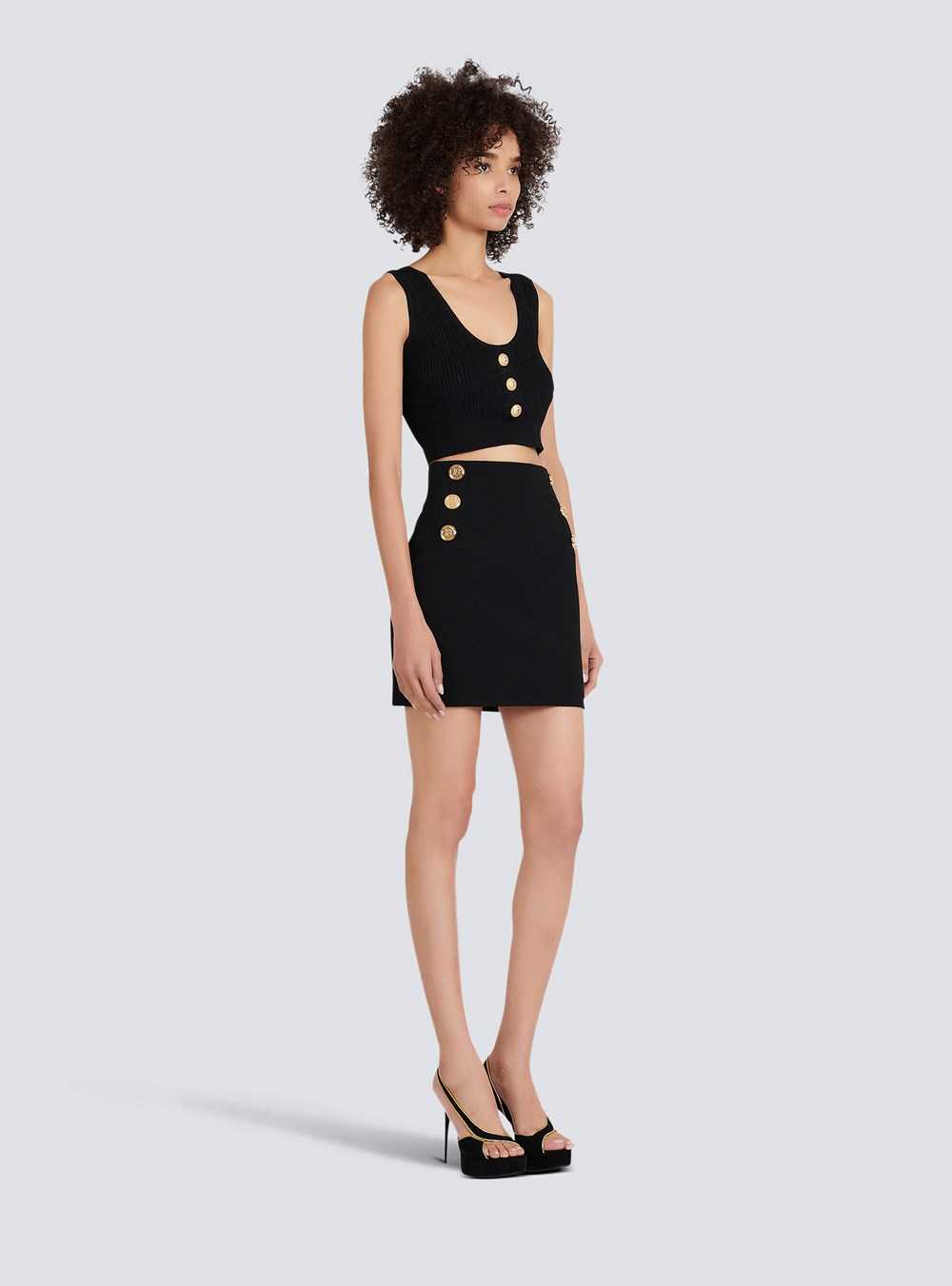 Balmain Short Eco-designed Crepe Skirt Black | RTUPLXY-90