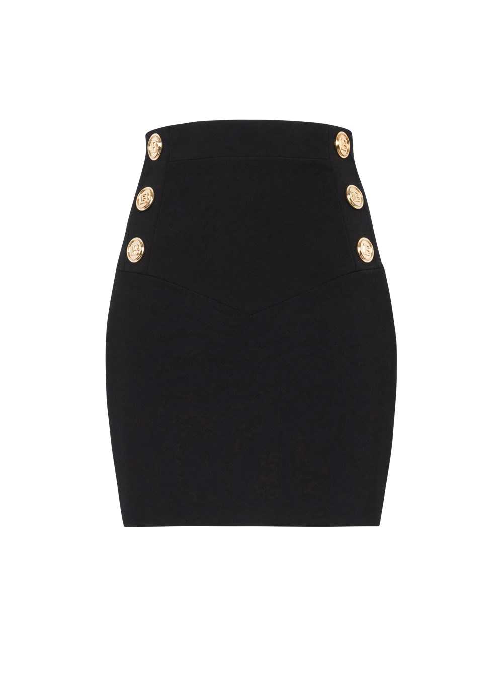 Balmain Short Eco-designed Crepe Skirt Black | RTUPLXY-90