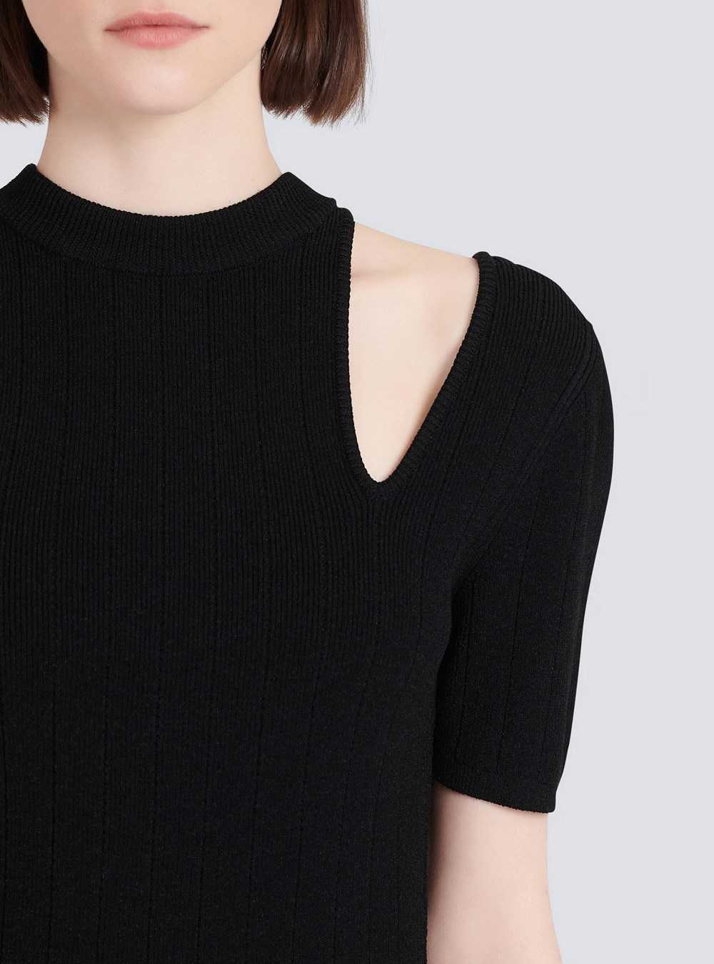 Balmain Short Eco-designed Knit Dress Black | UTDQMVF-85