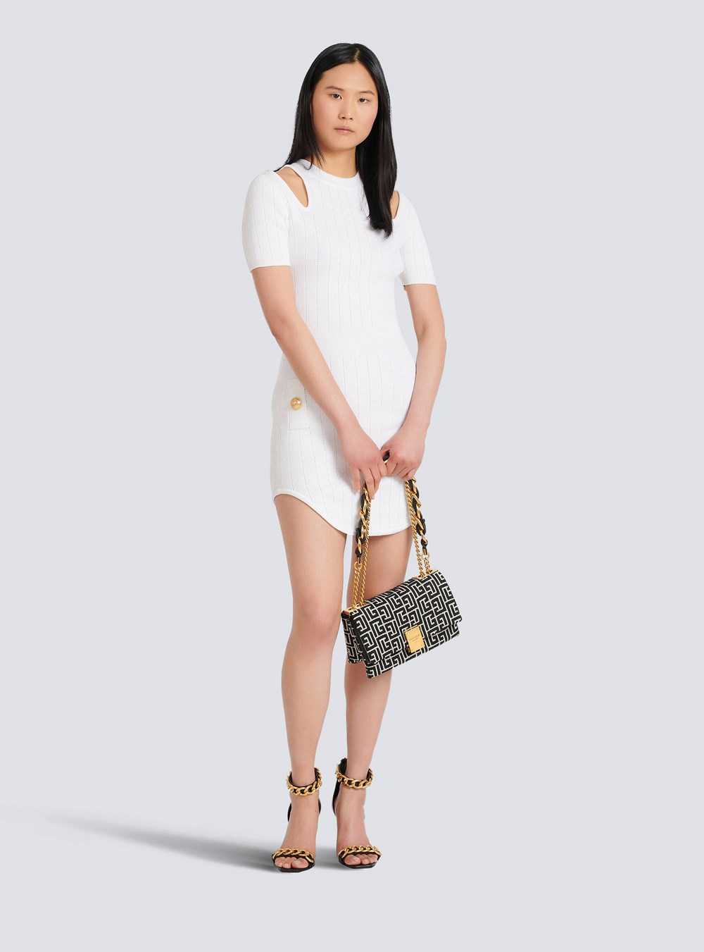 Balmain Short Eco-designed Knit Dress White | KCVUTXO-16