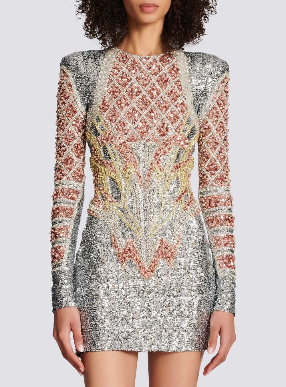 Balmain Short Embroidered Dress Multicolor | SKDNBJP-35