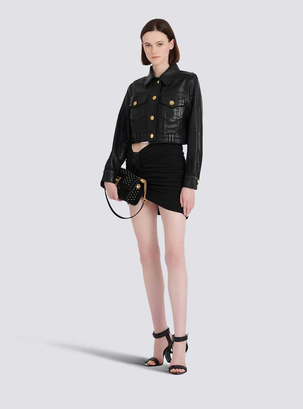 Balmain Short Jersey Skirt Black | VGKDTZH-84