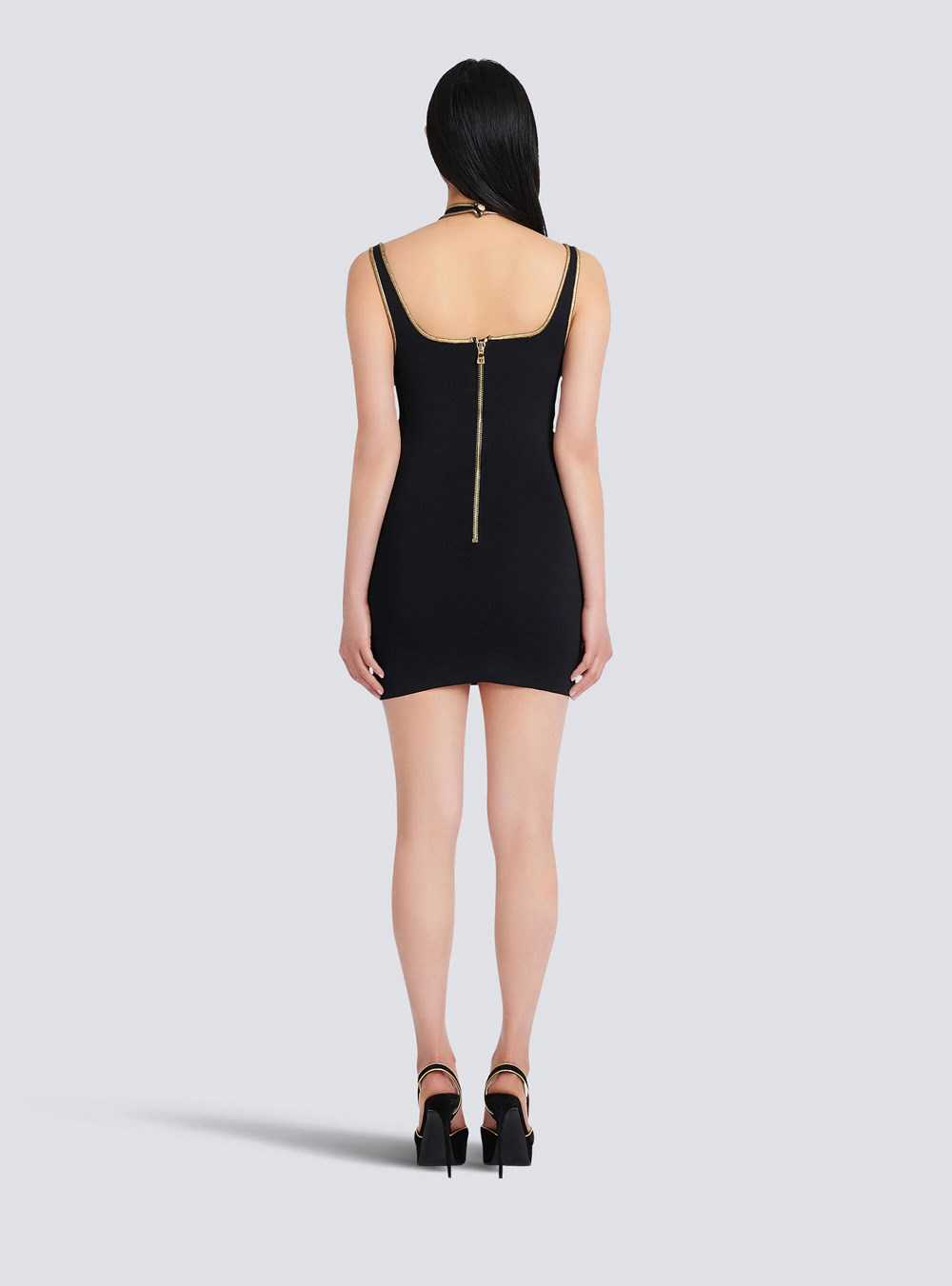 Balmain Short Knit Dress Black | HQWJNVD-38