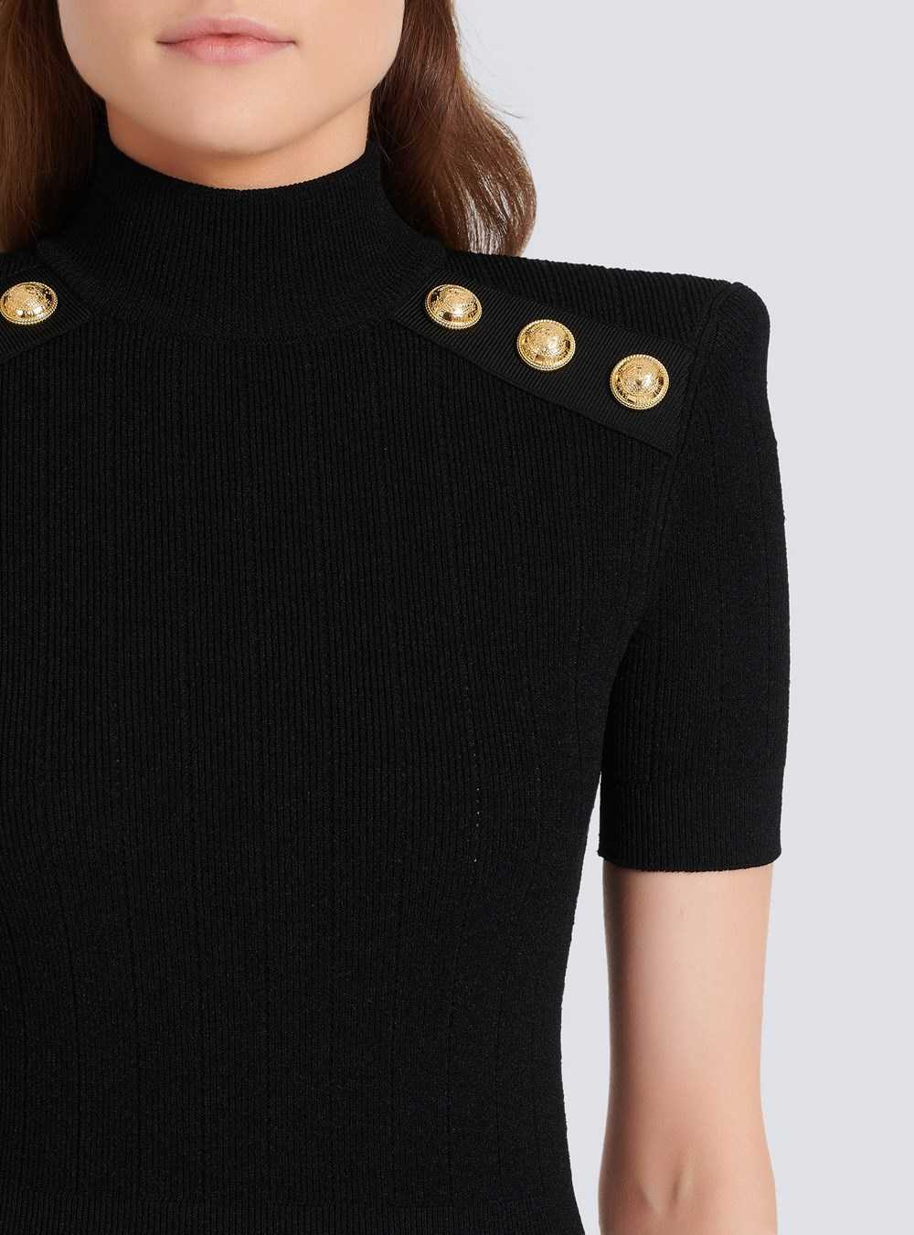 Balmain Short Knit Dress Black | IPKHWEA-07