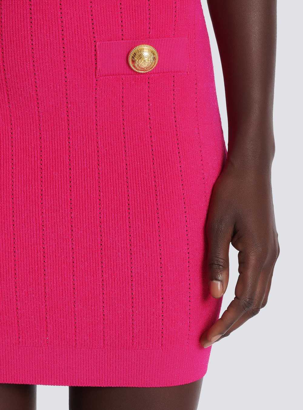 Balmain Short Knit Skirt Pink | BADPYJN-45