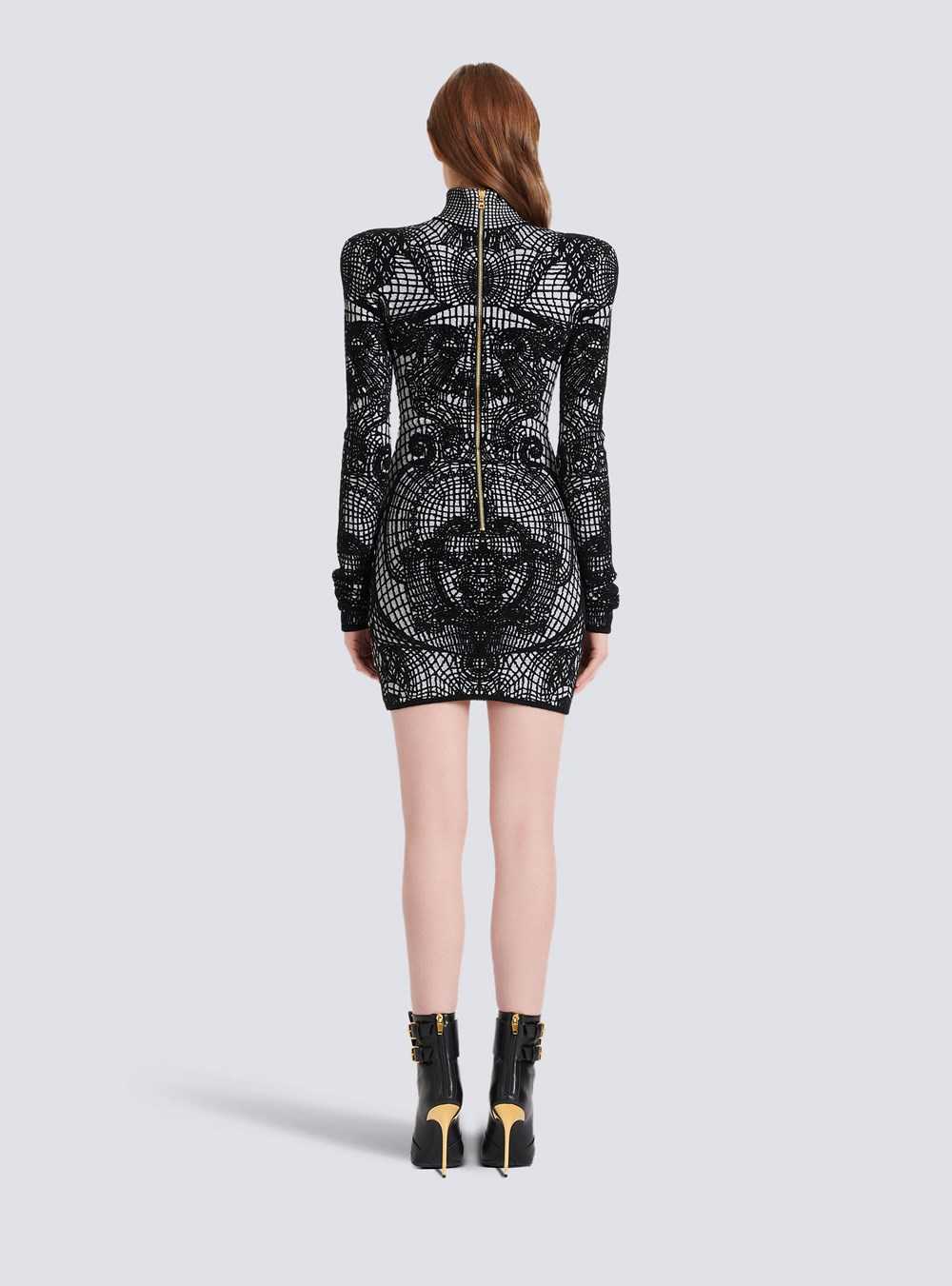 Balmain Short Velvet Dress Black | AGYERNM-10