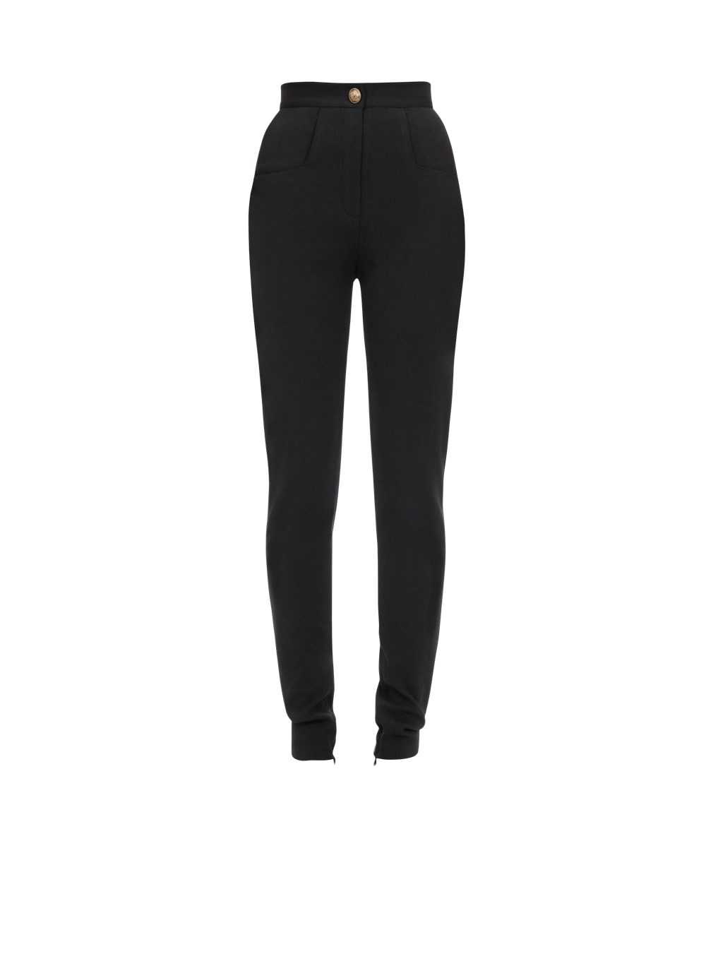 Balmain Skinny Cut Black Grain De Poudre Pants Black | OFPLQBI-41