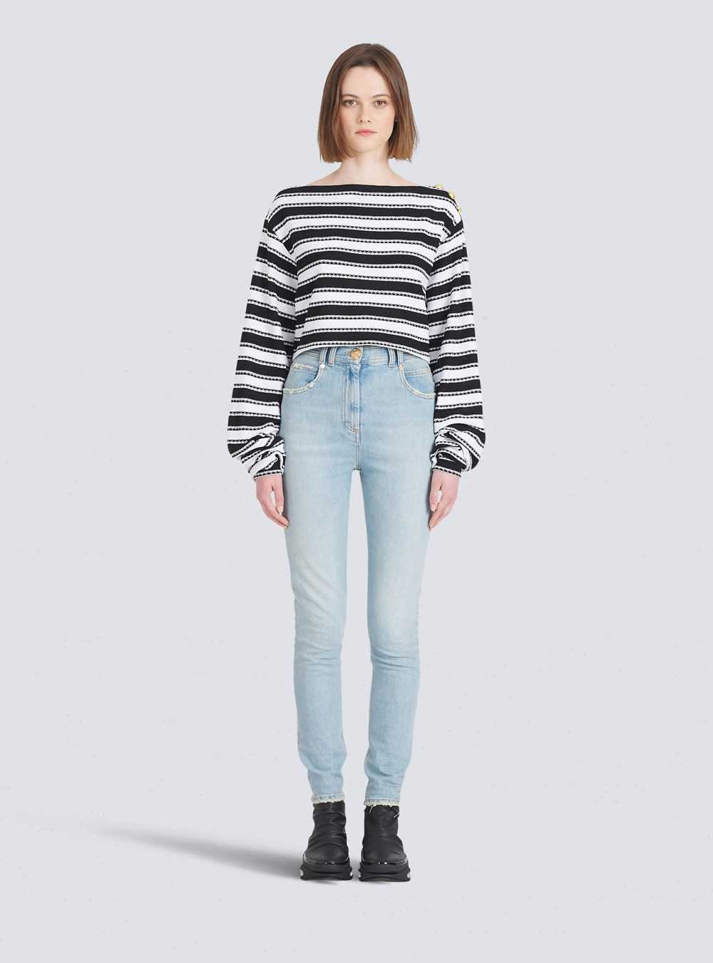 Balmain Skinny Cut Eco-designed Jeans Blue | KZNFCIP-51