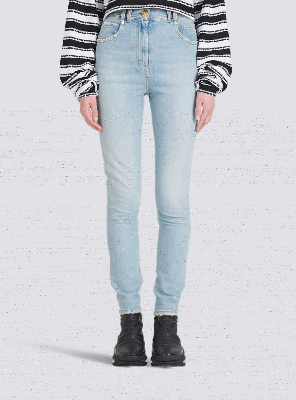 Balmain Skinny Cut Eco-designed Jeans Blue | KZNFCIP-51