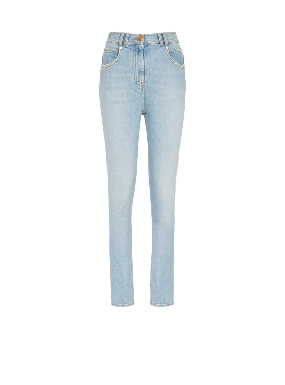 Balmain Skinny Cut Eco-designed Jeans Blue | KZNFCIP-51