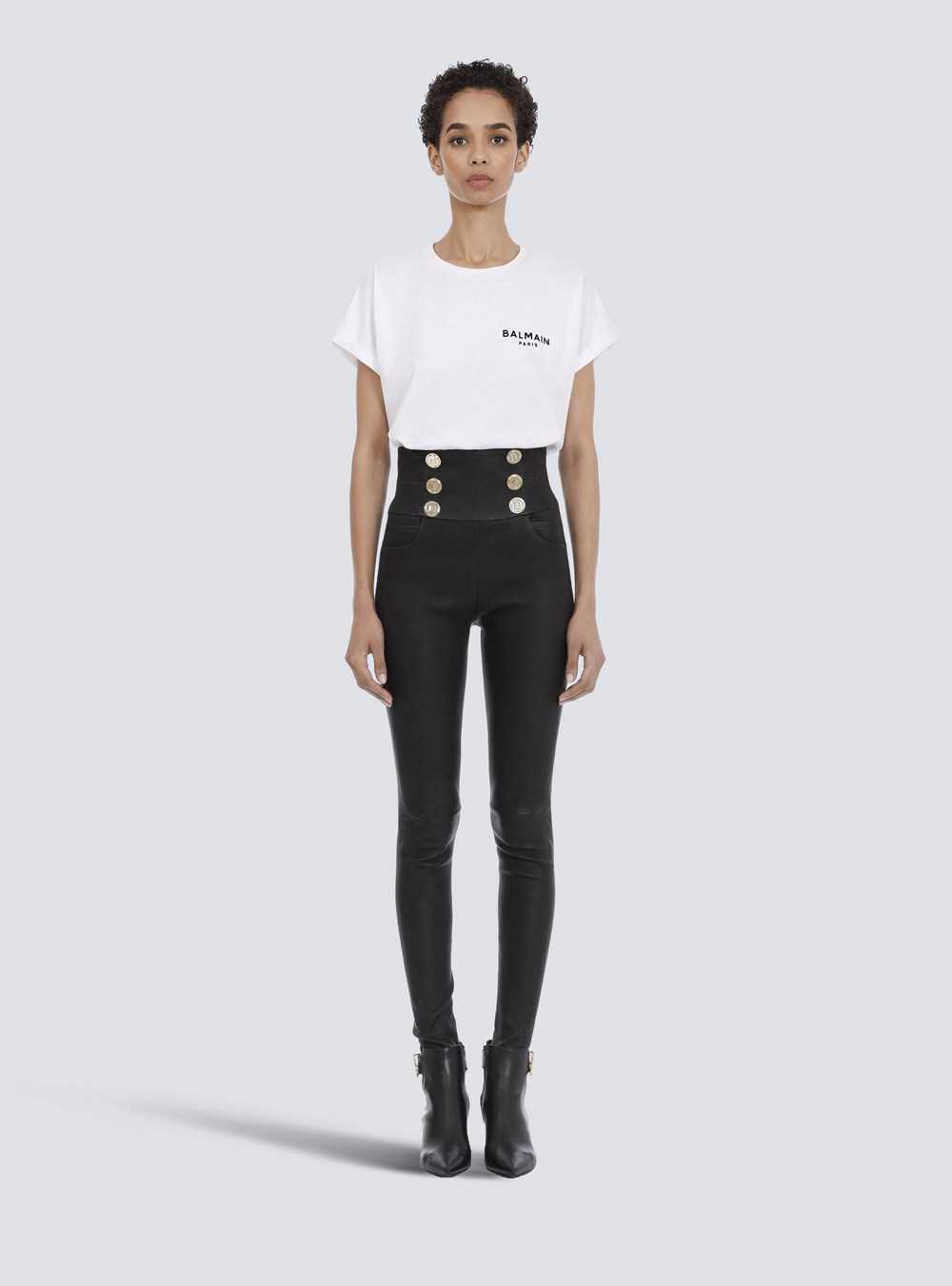 Balmain Skinny Leather High-waisted Pants Black | NLJDQYR-16