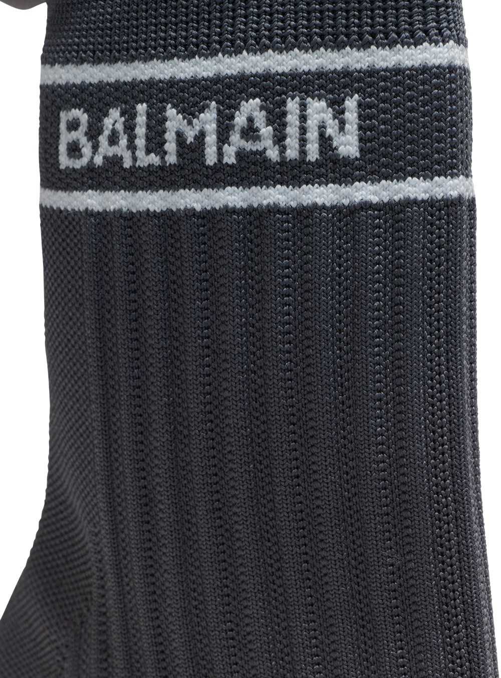 Balmain Skye Stretch Knit Ankle Boots Grey | ZBXFUGR-97