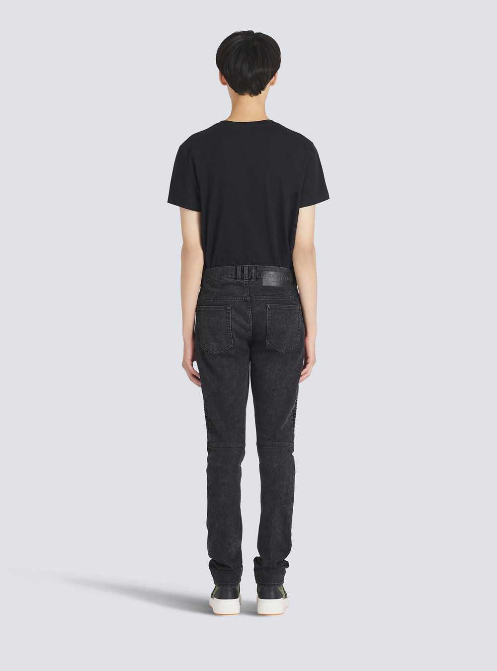 Balmain Slim Cut Cotton Jeans Black | HRICXBJ-64