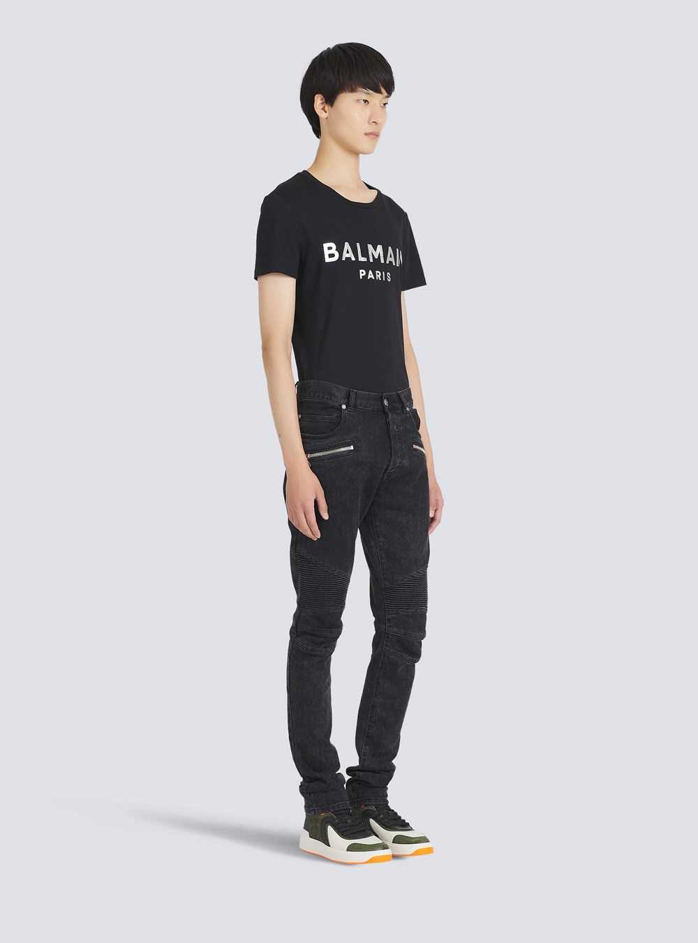 Balmain Slim Cut Cotton Jeans Black | HRICXBJ-64