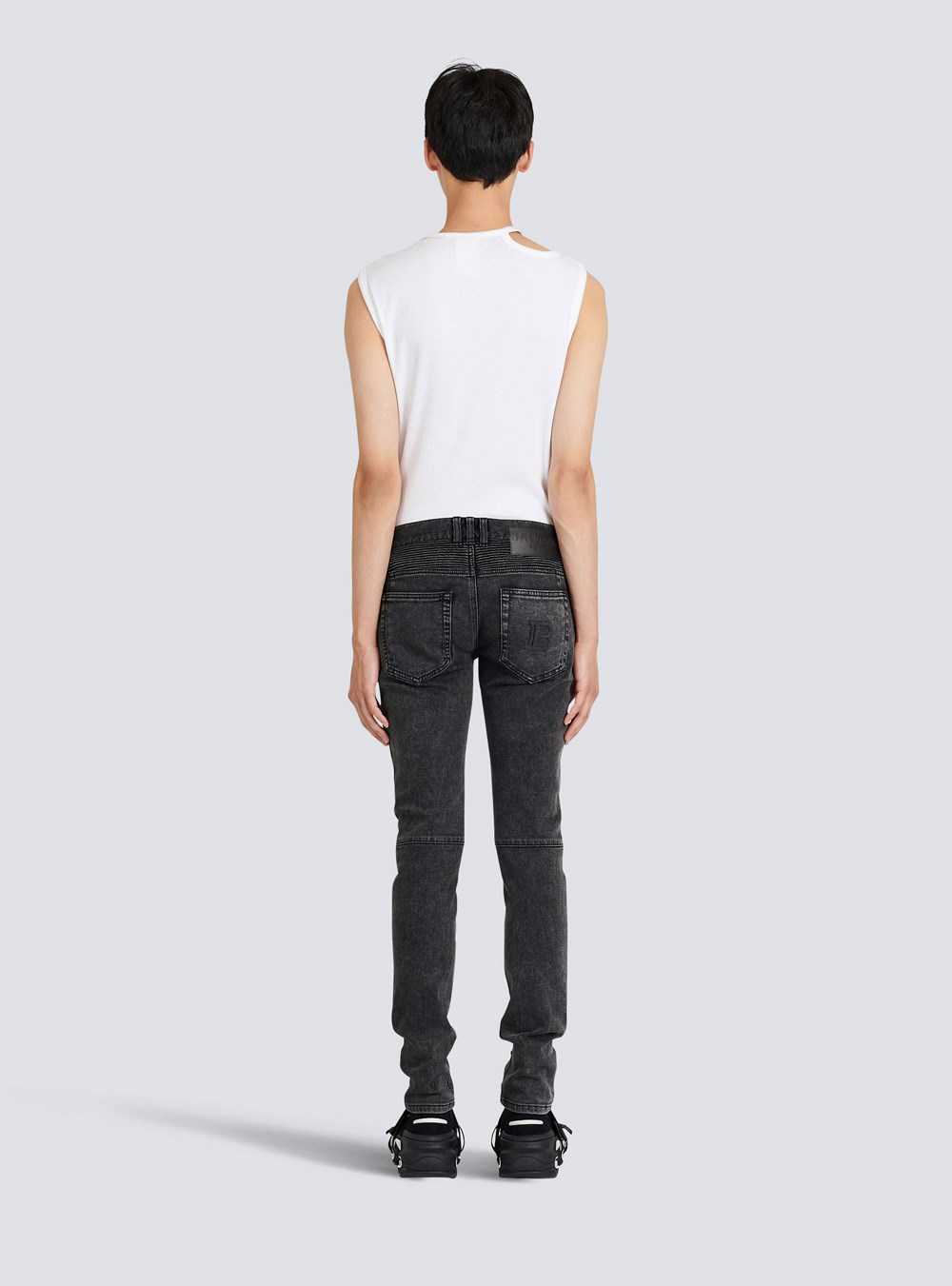 Balmain Slim Cut Cotton Jeans Black | KZISLAU-94