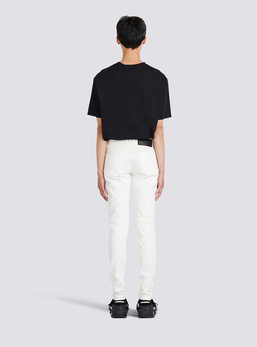 Balmain Slim Cut Cotton Jeans White | MCVYESZ-13