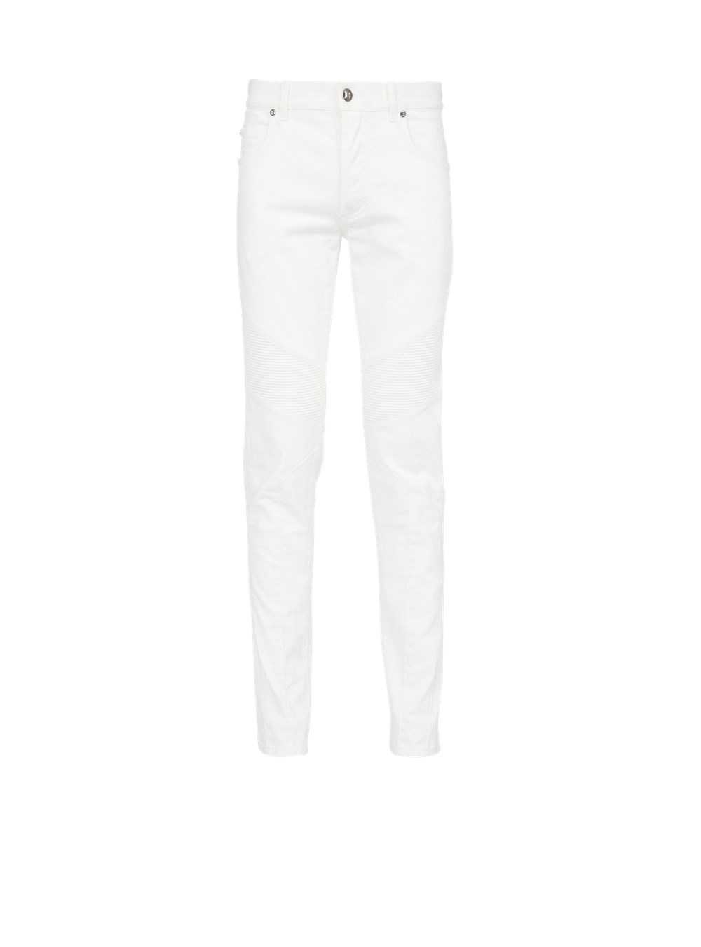 Balmain Slim Cut Cotton Jeans White | MCVYESZ-13