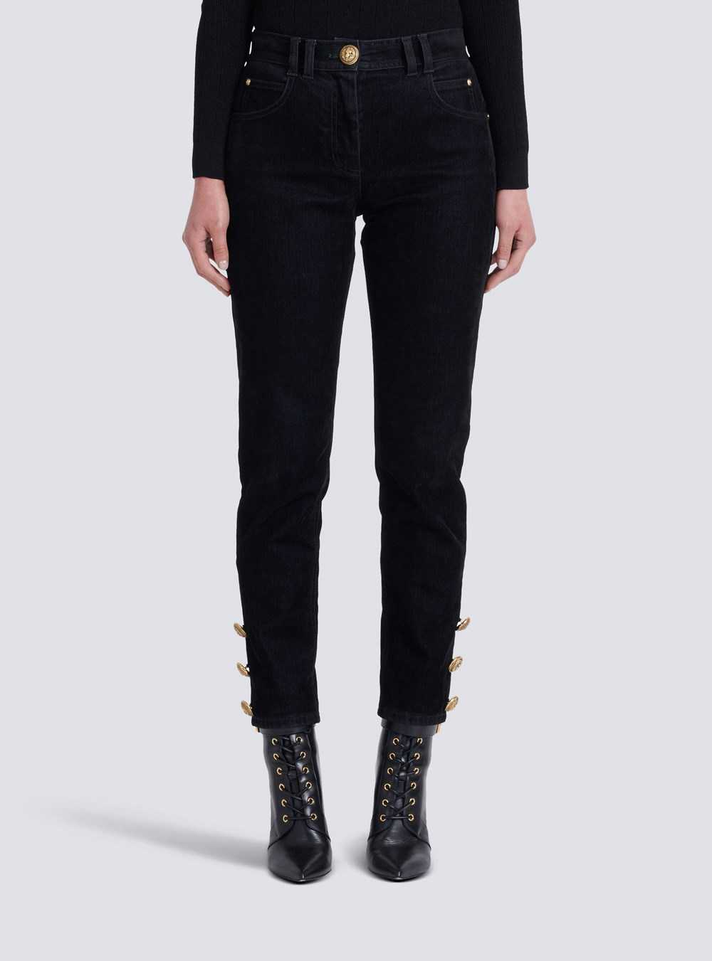 Balmain Slim Cut Jeans Black | QYJMGFI-95