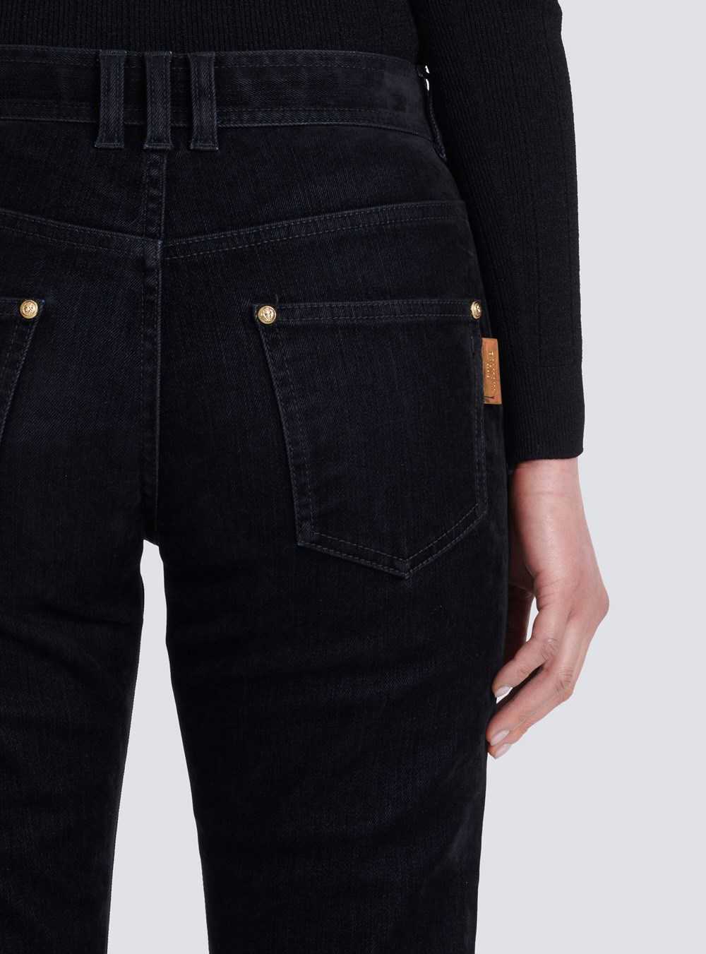 Balmain Slim Cut Jeans Black | QYJMGFI-95