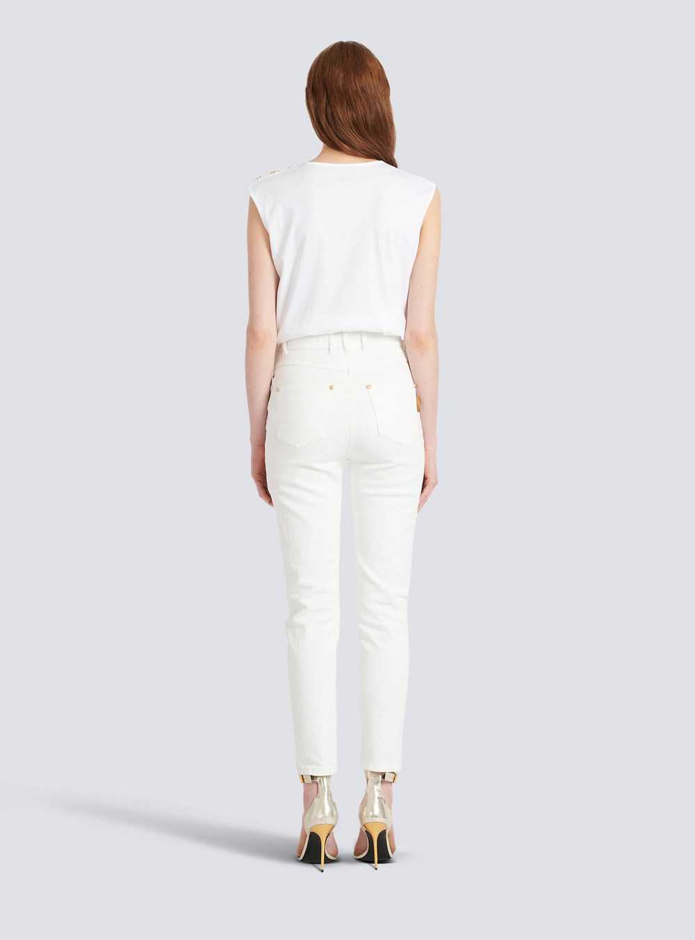 Balmain Slim Cut Jeans White | RVSKUAZ-26