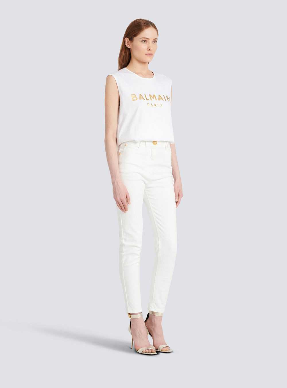 Balmain Slim Cut Jeans White | RVSKUAZ-26