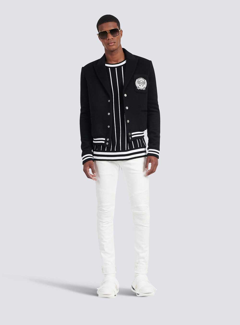 Balmain Slim-cut Cotton Jeans White | FXVYUBO-59