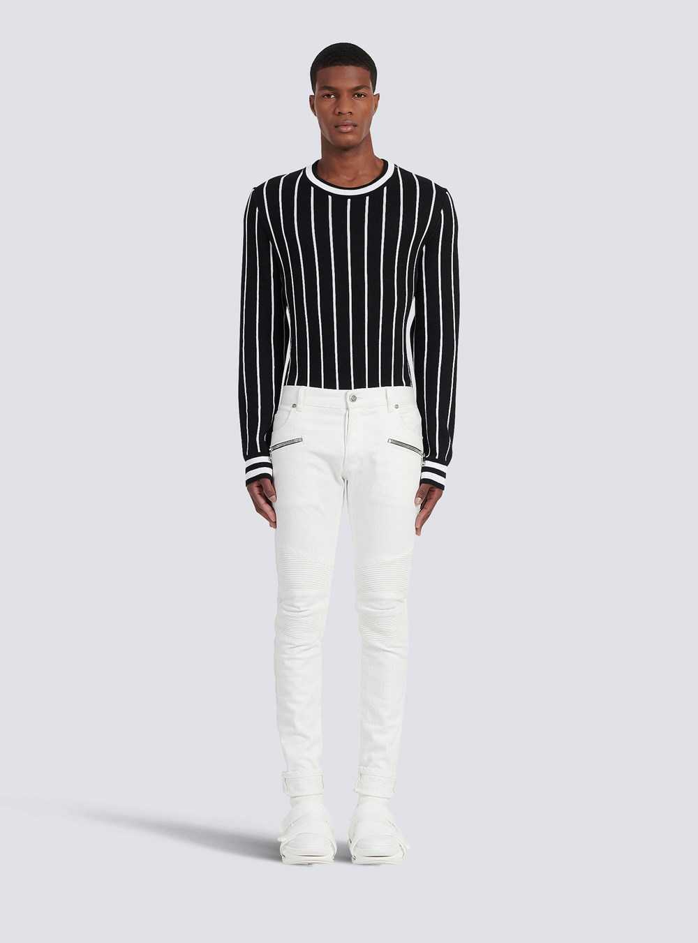 Balmain Slim-cut Cotton Jeans White | FXVYUBO-59