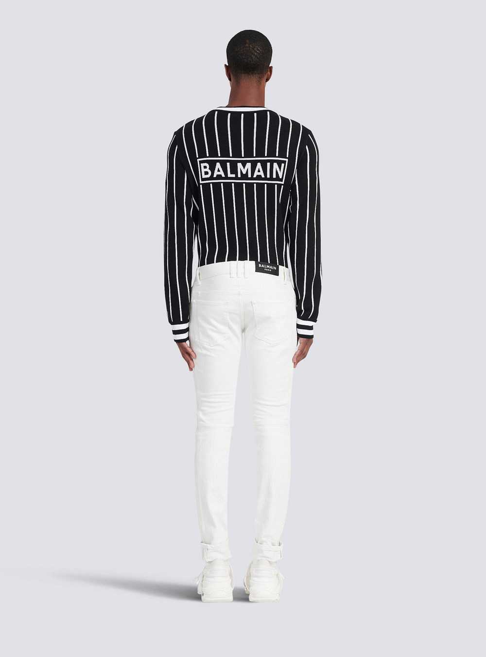 Balmain Slim-cut Cotton Jeans White | FXVYUBO-59