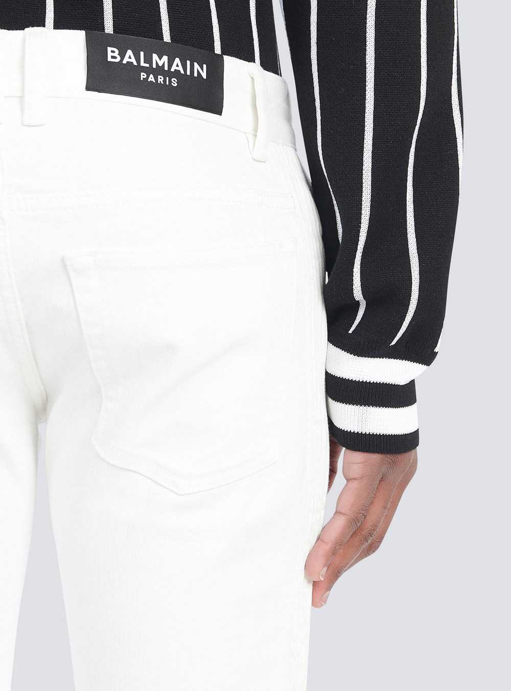 Balmain Slim-cut Cotton Jeans White | FXVYUBO-59