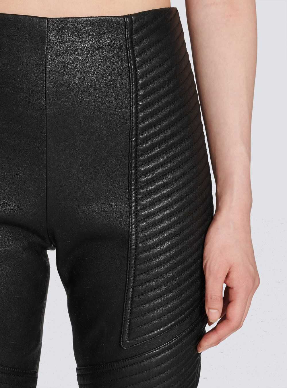 Balmain Slim-fit Leather Trousers Black | HADZLIG-81