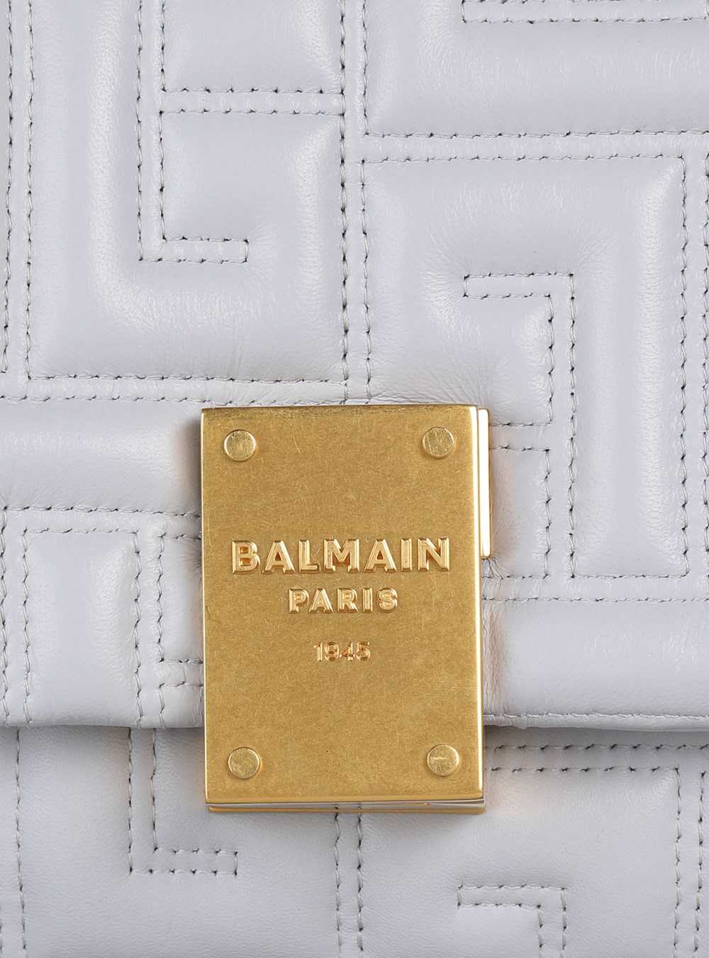 Balmain Small 1945 Soft Bag In Quilted Leather Grey | FJSGIZL-72