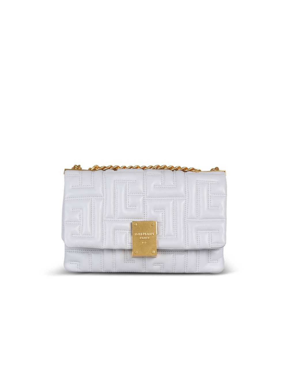 Balmain Small 1945 Soft Bag In Quilted Leather Grey | FJSGIZL-72