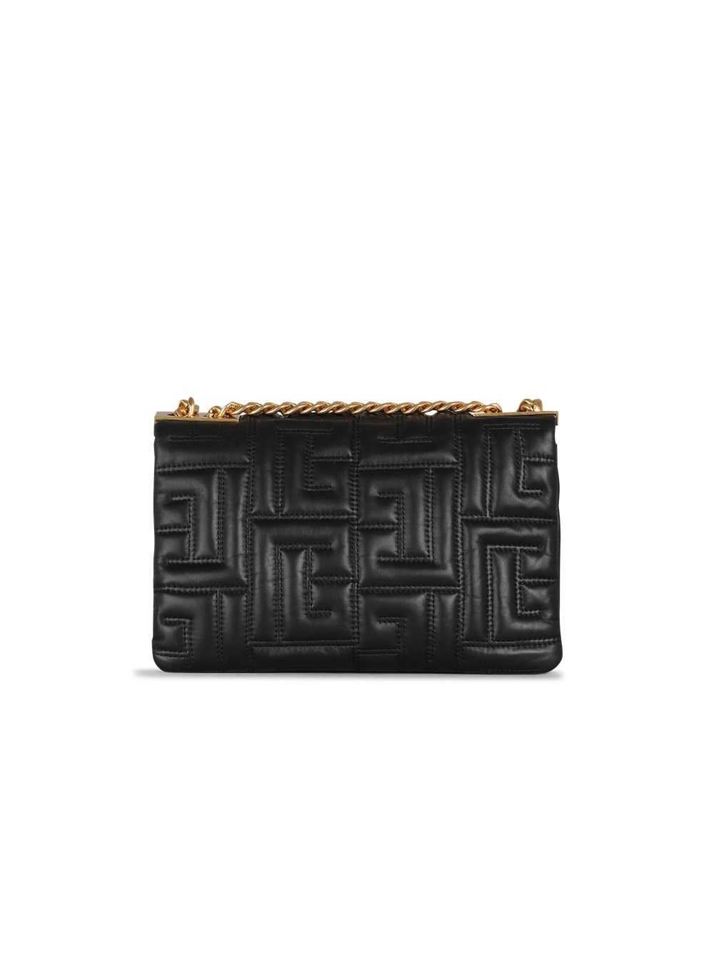 Balmain Small-sized Quilted Leather 1945 Soft Bag Black | XLIEPYR-14