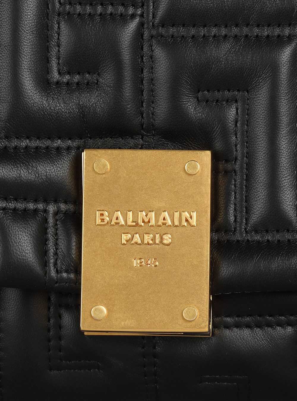 Balmain Small-sized Quilted Leather 1945 Soft Bag Black | XLIEPYR-14