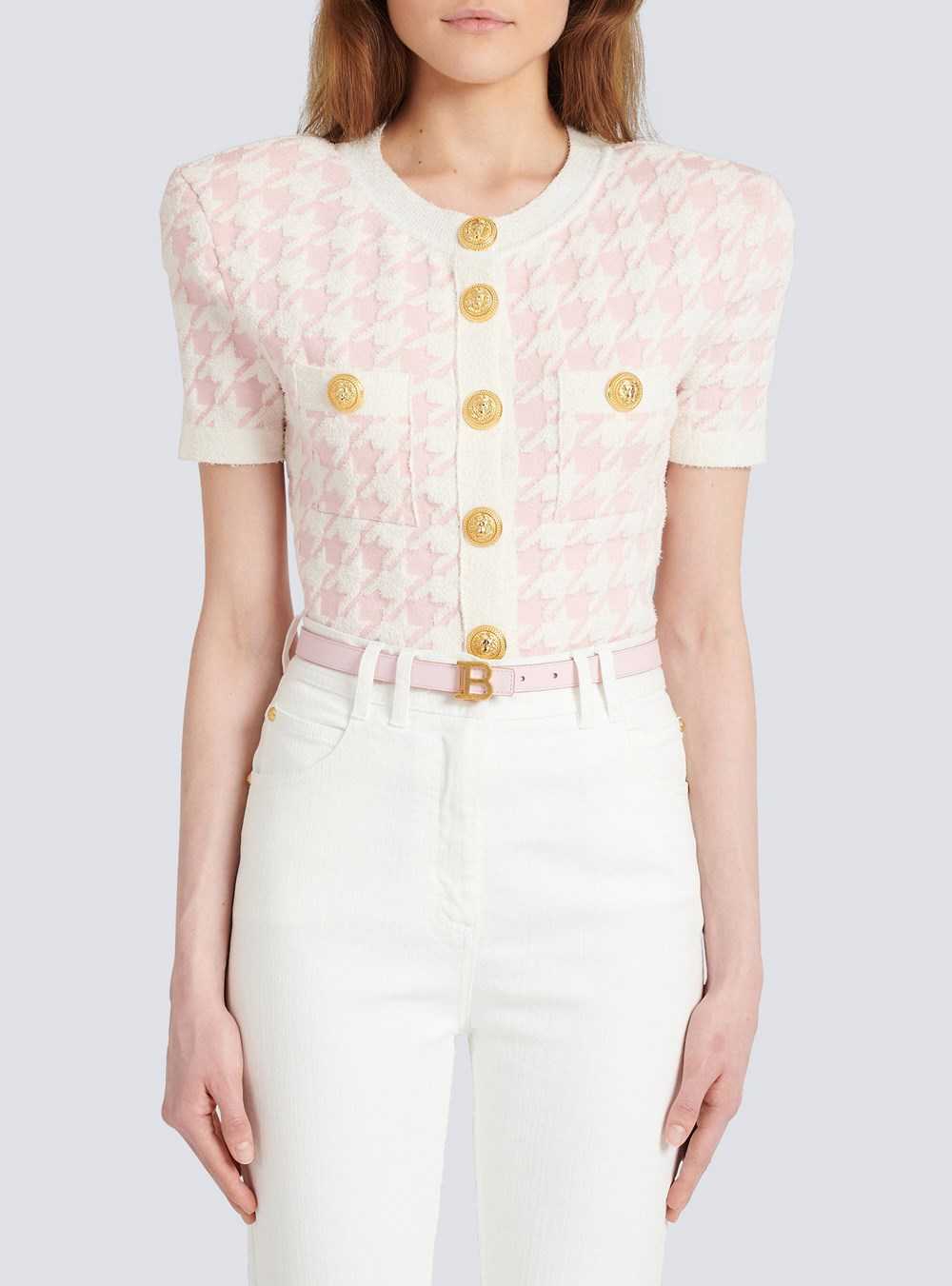 Balmain Smooth Leather B-belt Belt Pink | FURHYBO-01