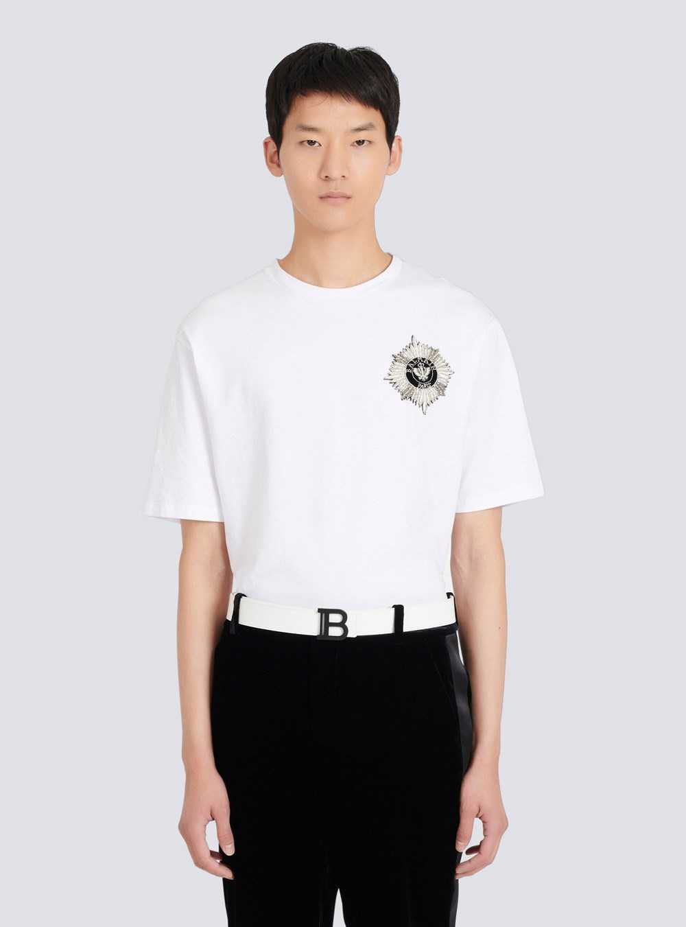 Balmain Smooth Leather B-belt Belt White | VXIZQSN-03