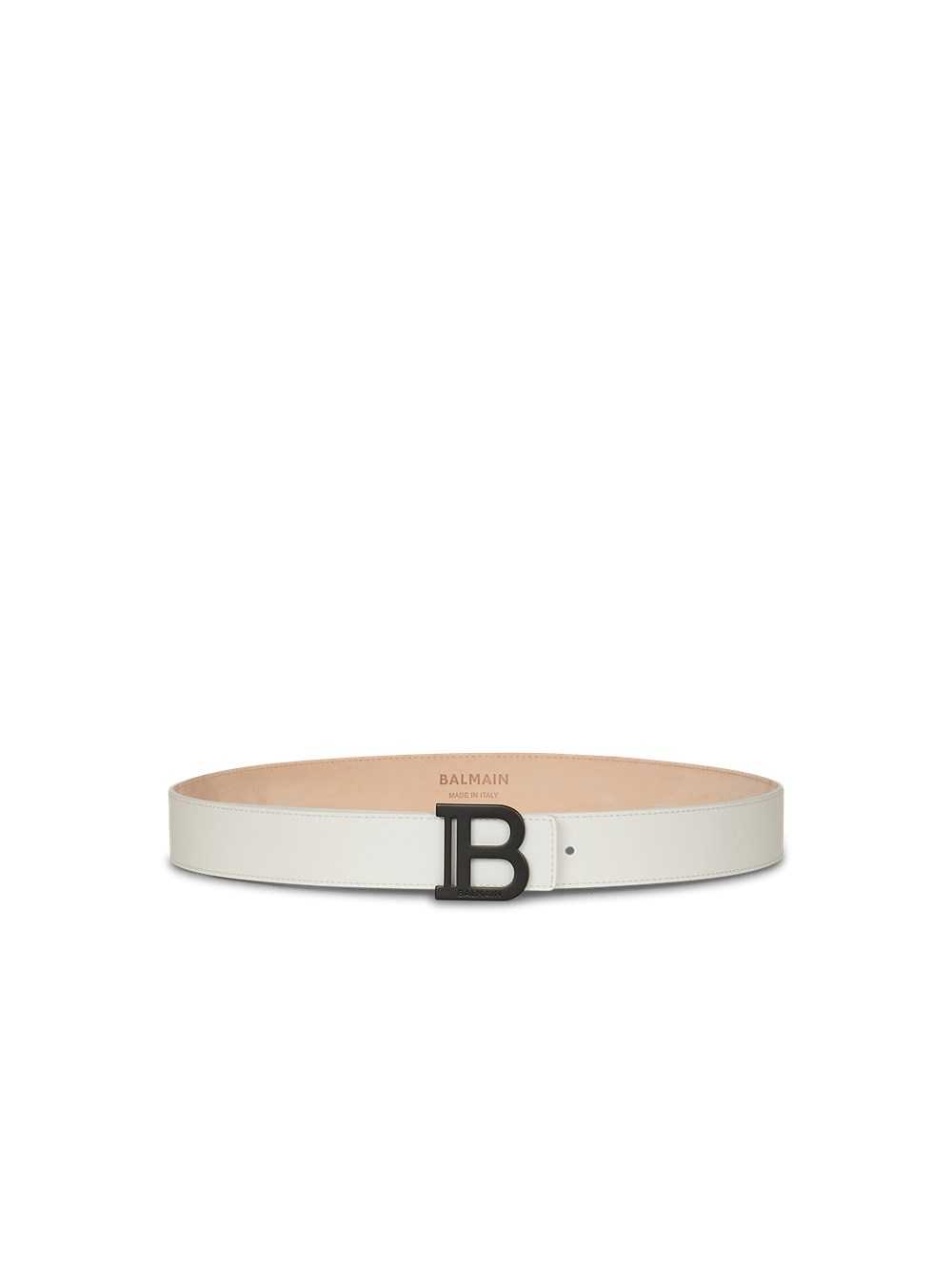 Balmain Smooth Leather B-belt Belt White | VXIZQSN-03