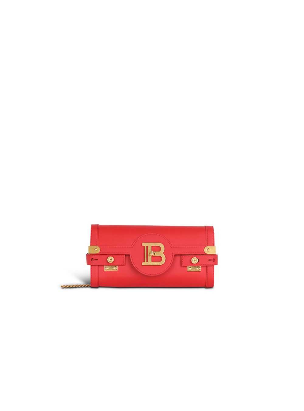 Balmain Smooth Leather B-buzz 23 Clutch Bag Red | FKSPVXM-56