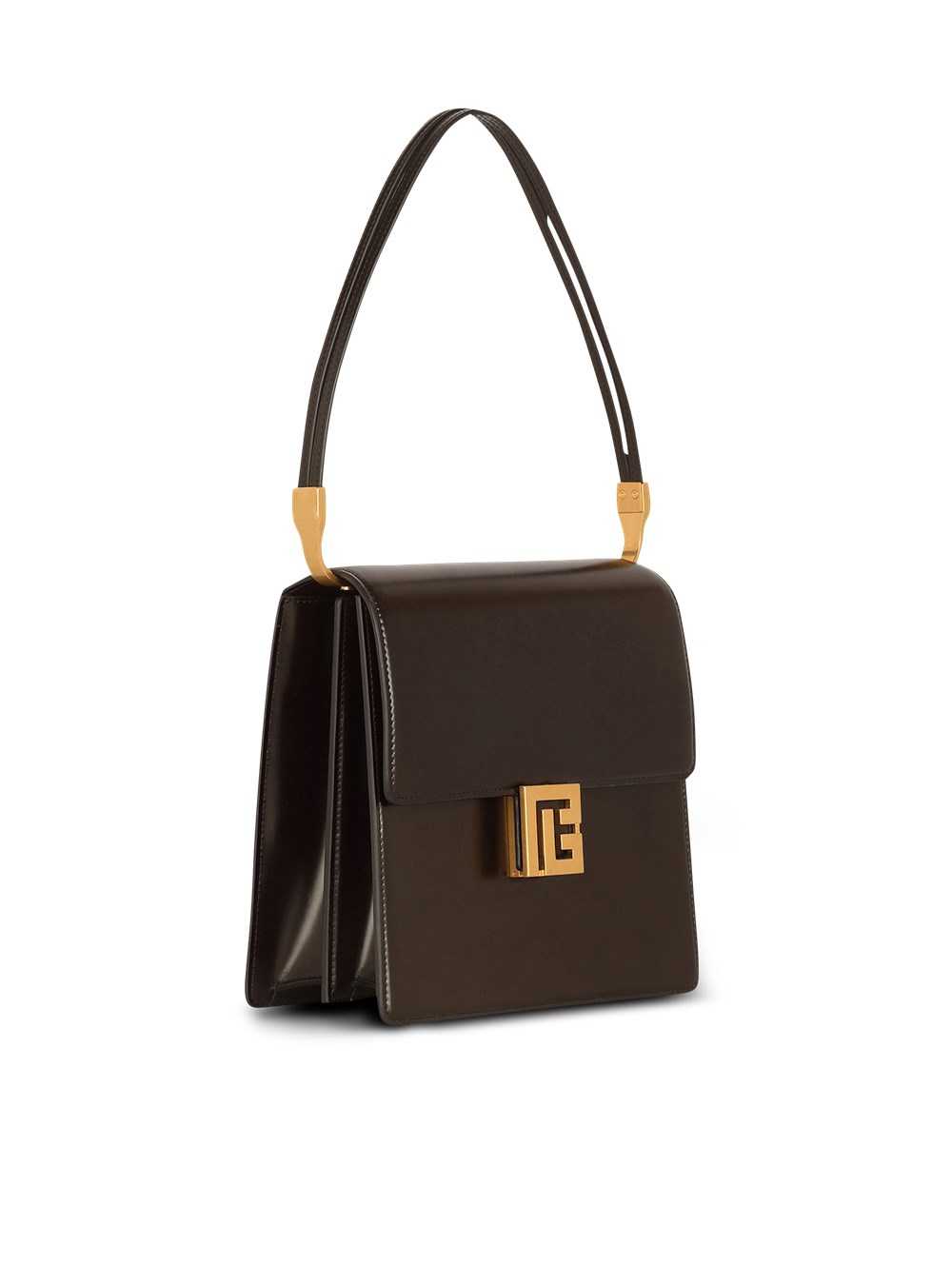 Balmain Smooth Leather Ely Bag Brown | ZOQJRKW-71