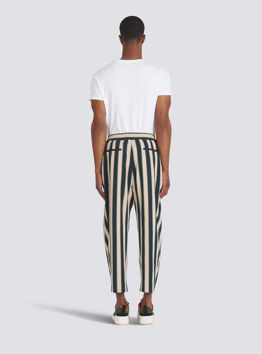 Balmain Striped Eco-designed Cotton Pleated Pants Multicolor | UDOJBVZ-97