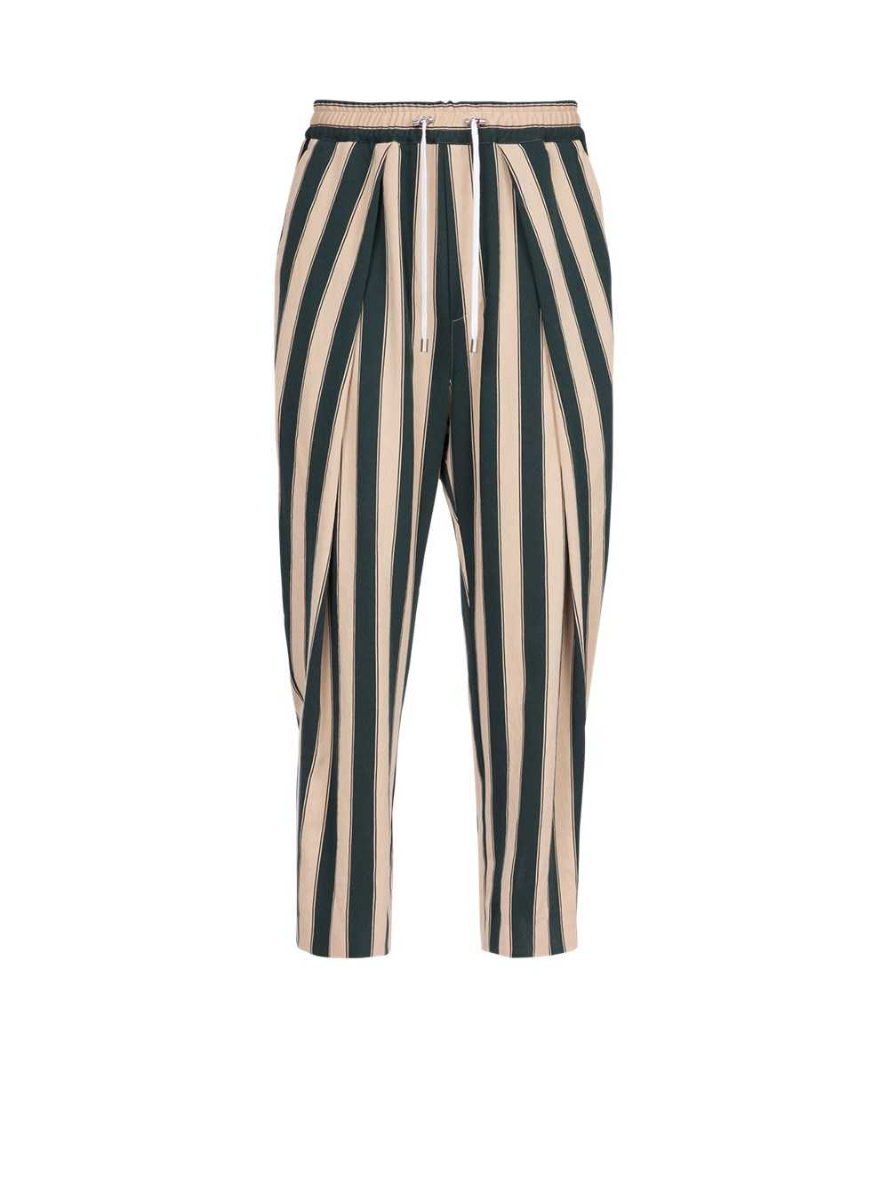 Balmain Striped Eco-designed Cotton Pleated Pants Multicolor | UDOJBVZ-97