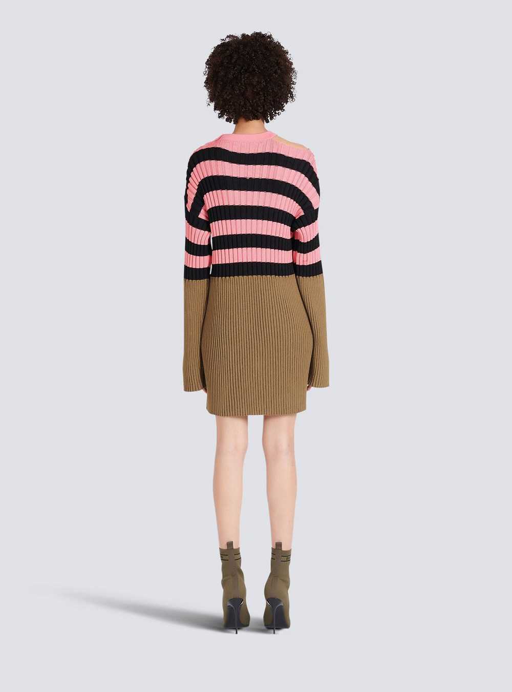 Balmain Striped Eco-designed Wool Dress Multicolor | DLQREKC-39