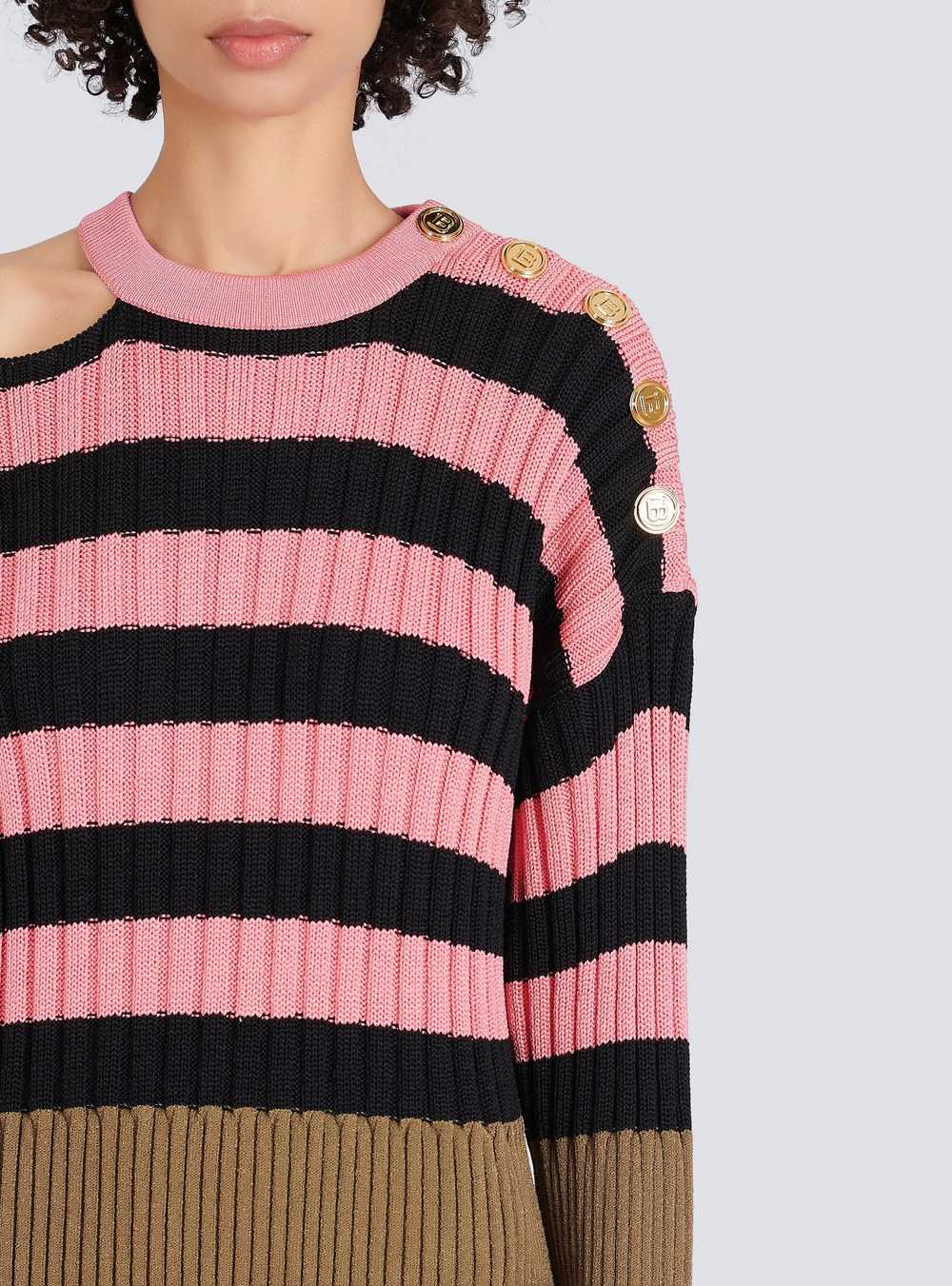 Balmain Striped Eco-designed Wool Dress Multicolor | DLQREKC-39