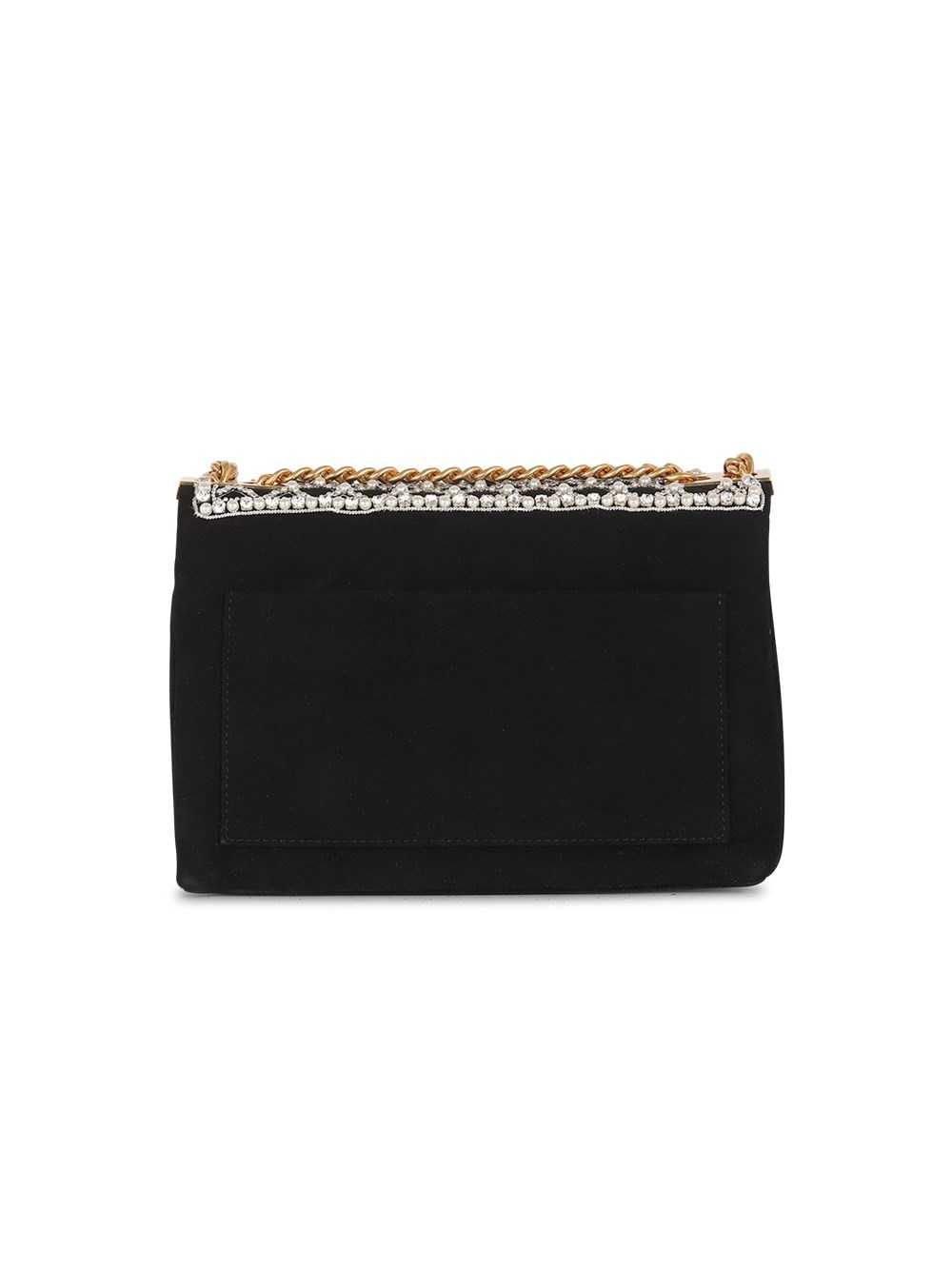 Balmain Suede And Embroidered Pearl 1945 Soft Bag Black | LJTVCBO-04