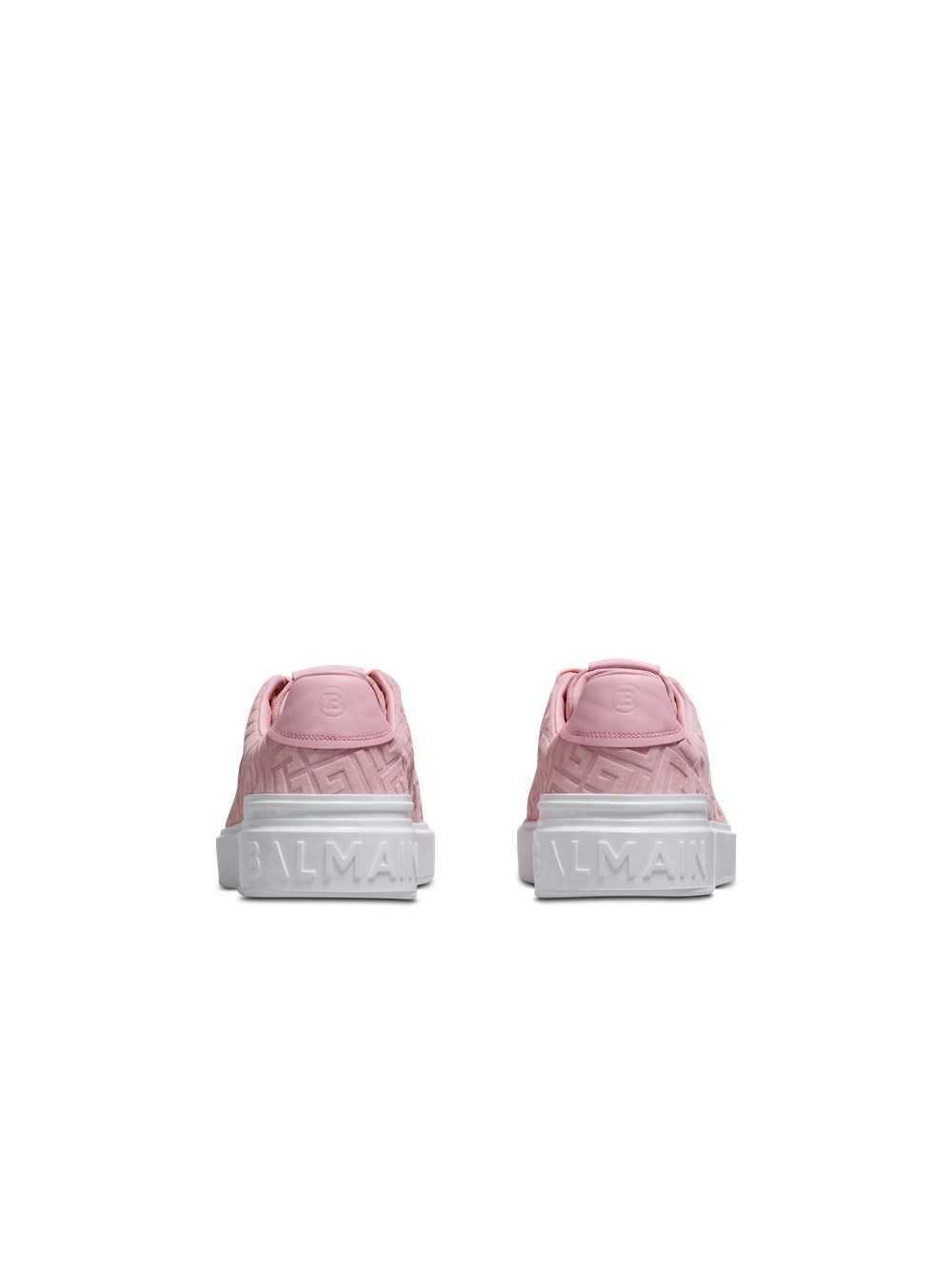 Balmain Suede B-court Sneakers With Embossed Balmain Monogram Pink | SWYKMVA-60