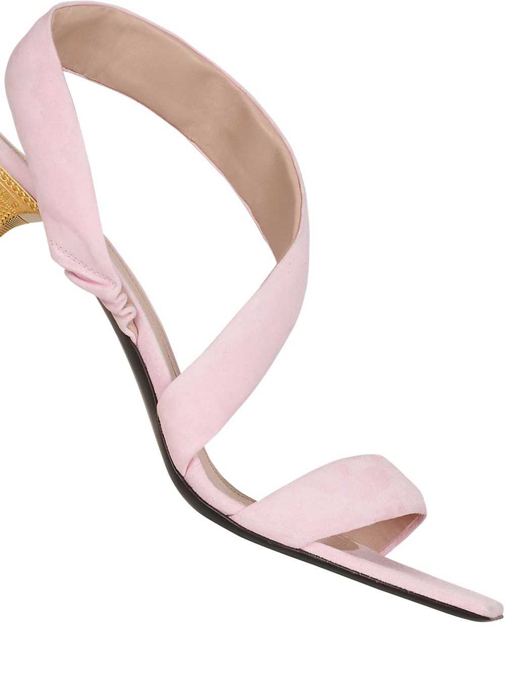 Balmain Suede Moneta Sandals Pink | RDWSTXU-48