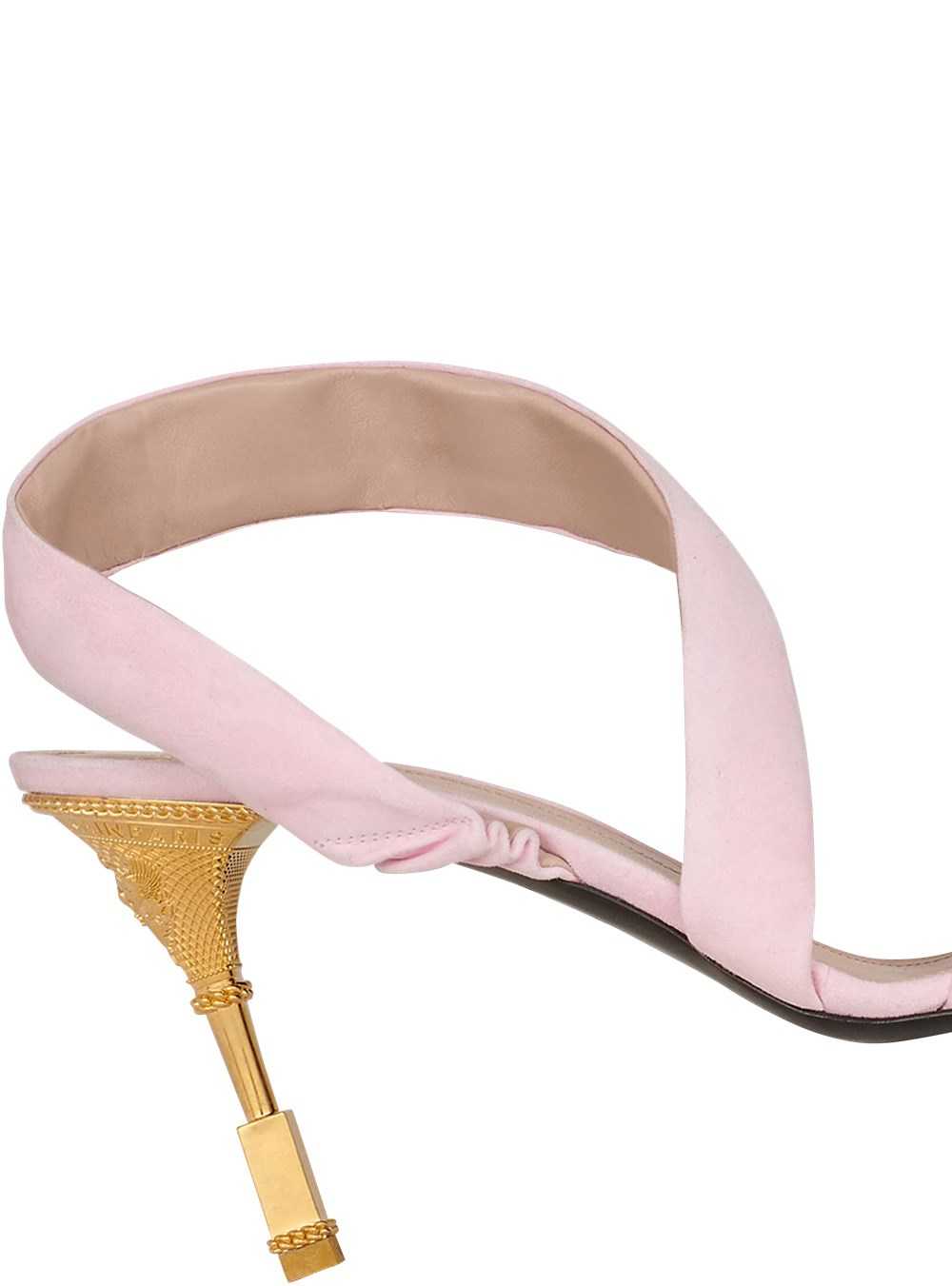 Balmain Suede Moneta Sandals Pink | RDWSTXU-48