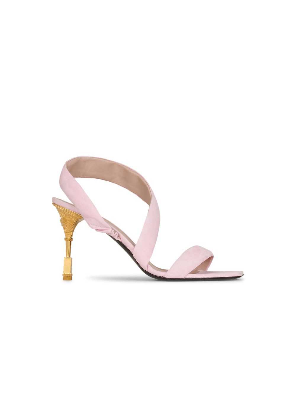 Balmain Suede Moneta Sandals Pink | RDWSTXU-48